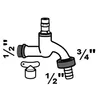 Kirchhoff Auslaufhahn 1/2" mit Außengewinde mit Tülle und Produktbild-Vorschau 2