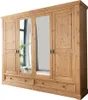 Kleiderschrank 4-türig, 254cm breit, Kiefer massiv Produktbild-Vorschau 1