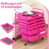 Wózek COSTWAY z 12 szufladami do układania w stos, wózek z Podgląd zdjęcia produktu 4