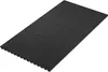 A black acoustic wall panel with a textured surface and a row of small indentations is shown from a diagonal angle against a white background. Produktbild-Vorschau