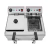 A commercial electric deep fryer with two baskets is shown from a top-down perspective against a white background. Voir les images du produit