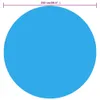 A blue circular pool cover is shown with a measurement indicator above it. Produktbild-Vorschau