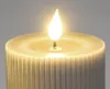 LED Kerze STREIFEN H. 10cm D. 7cm grau mit Timer Formano Produktbild-Vorschau 2