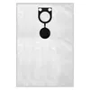A white vacuum cleaner bag with a black plastic attachment. Produktbild-Vorschau