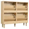 Szafka na buty – 100 x 25 x 90 cm, rattan/dąb – 4 wysuwane Podgląd zdjęcia produktu 14