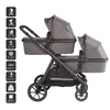 BabyGo Geschwisterwagen DUO, grau/schwarzer Griff Produktbild-Vorschau 3
