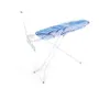 A white ironing board with a blue and white patterned cover, set against a white background. Náhled obrázku produktu
