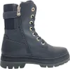 A black lace-up boot with gold eyelets and a zipper. Produktbild-Vorschau