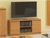 A wooden TV stand with a television and audio equipment. Anteprima dell’immagine prodotto