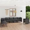 vidaXL 8-tlg. Garten-Lounge-Set mit Kissen Poly Rattan Grau Produktbild-Vorschau 2