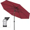 Sonnenschirm 3,5m rund bordeaux Garten Balkon knickbar mit Produktbild-Vorschau 4