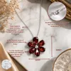 925 Sterling Silber Halskette mit Diamant & Granat Anhänger Produktbild-Vorschau 3