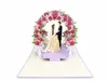biglietto di matrimonio pop-up 3D con arco di fiori di rosa Anteprima dell’immagine prodotto 3