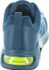 The back view of a blue Skechers sneaker with a visible air cushion in the heel. Produktbild-Vorschau
