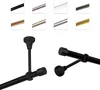 A collage showing different finishes of a curtain rod at the top and two installation examples of a black matte curtain rod at the bottom. Anteprima dell’immagine prodotto