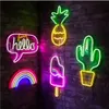 LED Neonlicht Zeichen Ananas Nachtlicht USB mit Acryl Produktbild-Vorschau 4