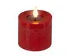 LED Kerze 7,5x9,5cm mit Timer - Wachs Flacker-Effekt Rot / Produktbild-Vorschau 1
