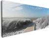 Wallario Premium Leinwandbild Auf dem Holzweg zum Strand in Produktbild-Vorschau 1