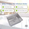 ANW HOME Kuchyňský dřez 60x50 cm nerezový dřez vestavný 1 Náhled obrázku produktu 3
