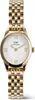 A close-up studio shot of a gold-colored Daniel Wellington watch with a white face. Produktbild-Vorschau
