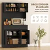 HOMCOM Credenza da cucina con piano di lavoro, 6 ante, nera Anteprima dell’immagine prodotto 4