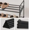 Schuhregal - 4 Ebenen - Metall - 92x73x30 cm - schwarz Produktbild-Vorschau 5