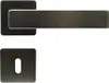 A door handle set with a square escutcheon plate for a keyhole. Produktbild-Vorschau