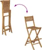 vidaXL Klappbare Garten-Barhocker 2 Stk. Massivholz Teak Produktbild-Vorschau 4