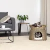 cesto per gatti lionto, cesto in vimini con grotta e Anteprima dell’immagine prodotto 4