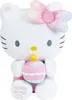 A Hello Kitty plush toy holding a birthday cake with a candle. Anteprima dell’immagine prodotto
