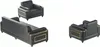 Sofa-Set 3tlg 3-Sitzer 2x Sessel Schwarz Farbe Wohnzimmer Produktbild-Vorschau 1