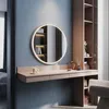 SONNI 80 x 80 x 3,5 cm Blanc Miroir de courtoisie rond avec Voir les images du produit 2