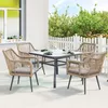 Outsunny Gartenstuhl 2er Set wetterfest Gartenstühle mit Produktbild-Vorschau 6