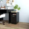 vidaXL Bočná skrinka s kolieskami čierna 33x38x60 cm Drevo Náhľad obrázku produktu 2