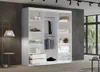Dwukolorowa szafa przesuwna RIO-3 180 cm, BIAŁO-CZARNA, z Podgląd zdjęcia produktu 3