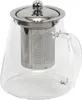 A clear studio shot of a glass teapot with a metal infuser and lid. Podgląd zdjęcia produktu