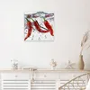 Wanduhr aus Glas mit Motiv Chilis im Wasser- 30 x 30 cm - Produktbild-Vorschau 3