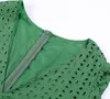 Dámske letné šaty, pletené šaty, bez rukávov, L/XL, zelené Náhľad obrázku produktu 5
