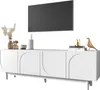 OKWISH Meuble TV 175x38x56 cm - Panneaux Réglables - Blanc Voir les images du produit 11