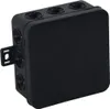 A black electrical junction box with multiple entry points. Produktbild-Vorschau