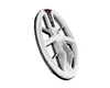 A white metal detector coil with black trim, set against a white background. Produktbild-Vorschau