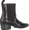 A black leather chelsea boot with a block heel, shown from the side against a white background. Anteprima dell’immagine prodotto