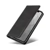 A black flip cover phone case for an Apple iPhone XR is shown at an angle against a white background. Produktbild-Vorschau