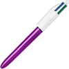 A multi-color BIC pen with a metallic purple barrel and white top. Voir les images du produit