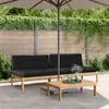 vidaXL Garten-Mittelsofas aus Paletten 2 Stk. mit Kissen Produktbild-Vorschau 2