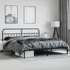 The Living Store Bettgestell mit Kopfteil Metall Schwarz Produktbild-Vorschau 3
