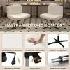 A collage of images showcasing the features of an office chair, including close-ups of materials, base, and adjustment mechanisms, with a main image of two chairs in an office setting. Produktbild-Vorschau