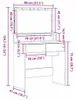 vidaXL Artisan toaletka dębowa 80 x 41 x 134,5 cm materiał Podgląd zdjęcia produktu 6