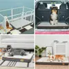 A collage of four images showing dog beds in different settings: a playpen, a car trunk, a living room, and a floor. Náhled obrázku produktu
