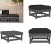 vidaXL Gartenhocker mit Kissen Grau Massivholz Kiefer - Produktbild-Vorschau 1